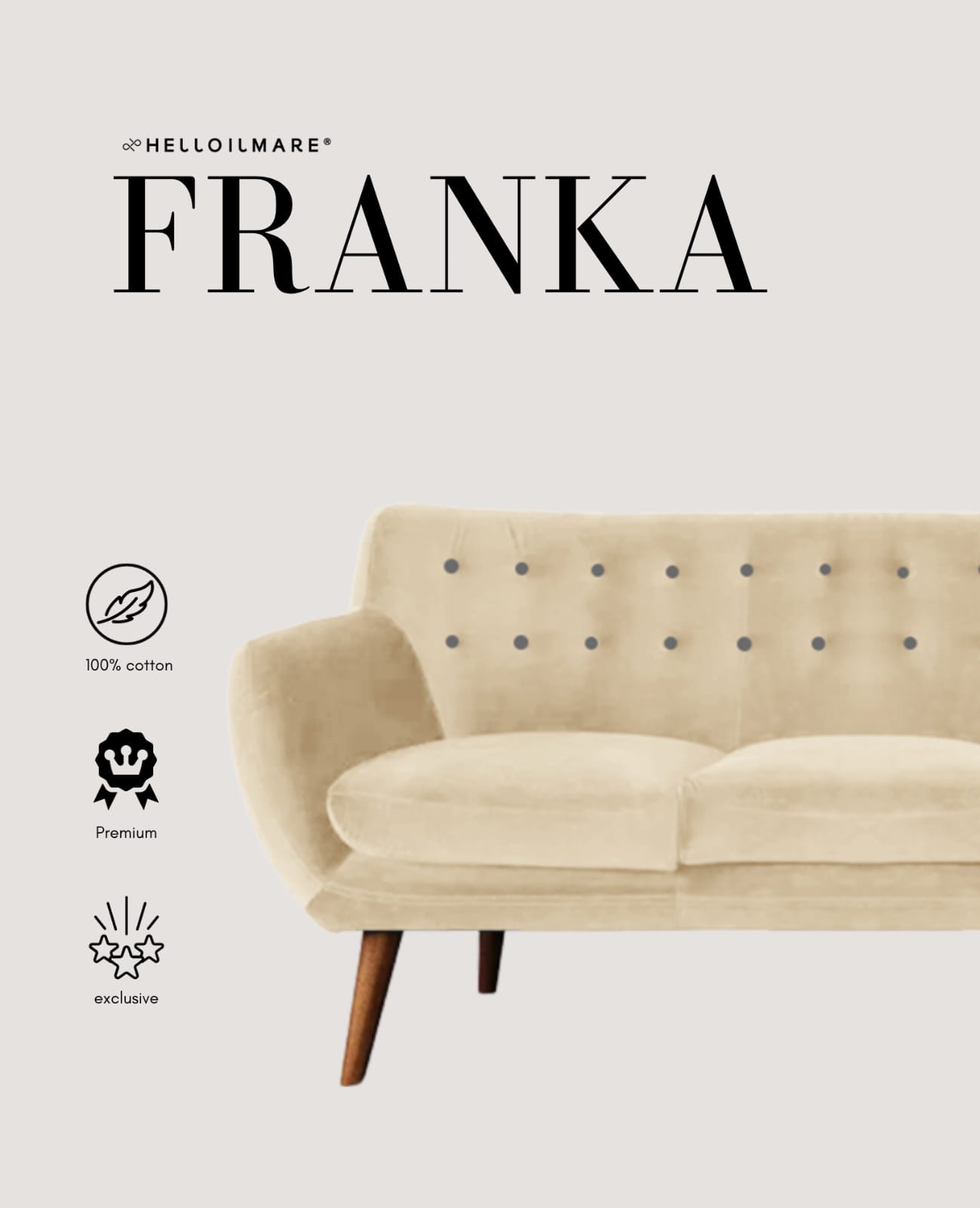 2 Seater Armless Franka - Helloilmare