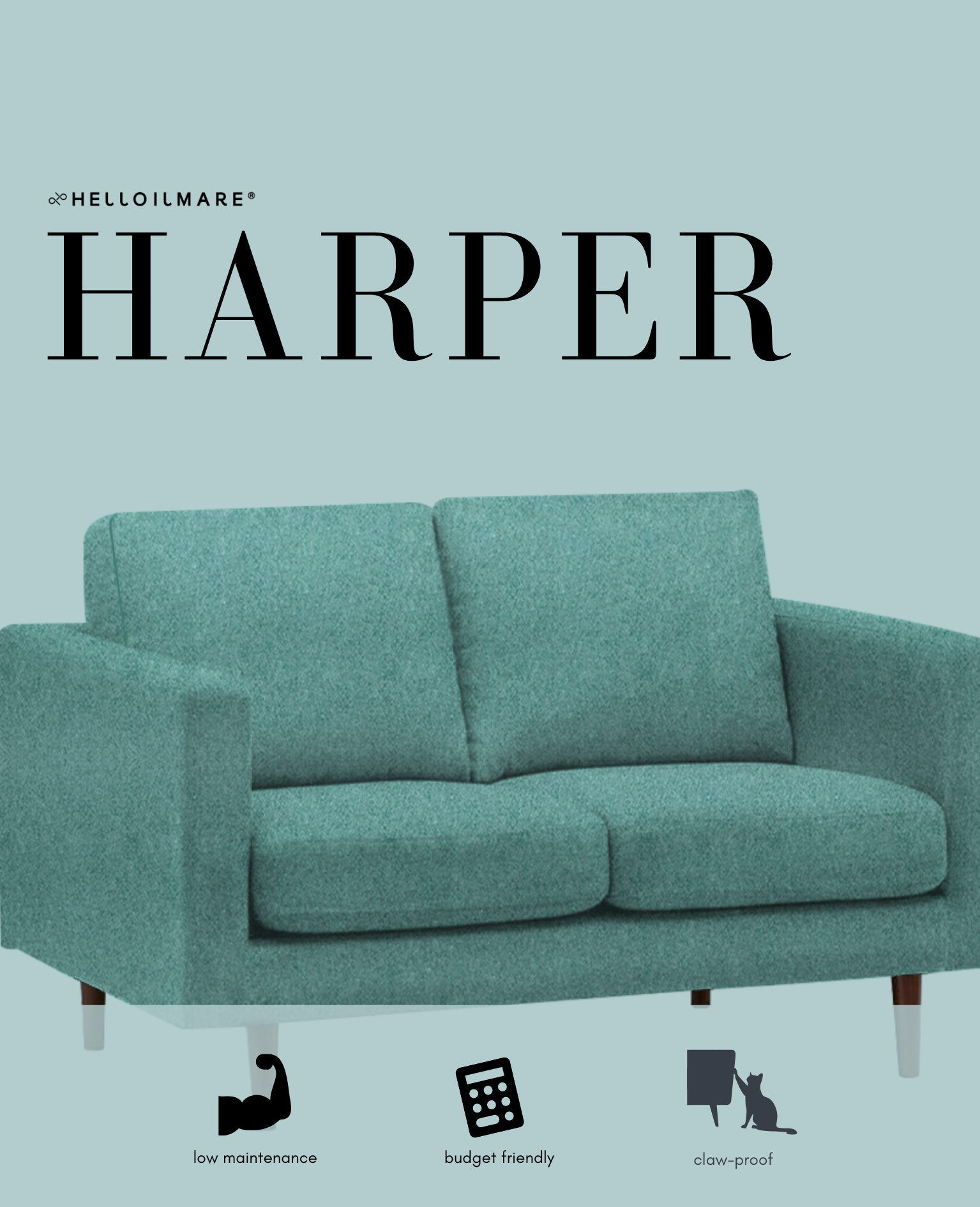 2 Seater Armless Harper - Helloilmare